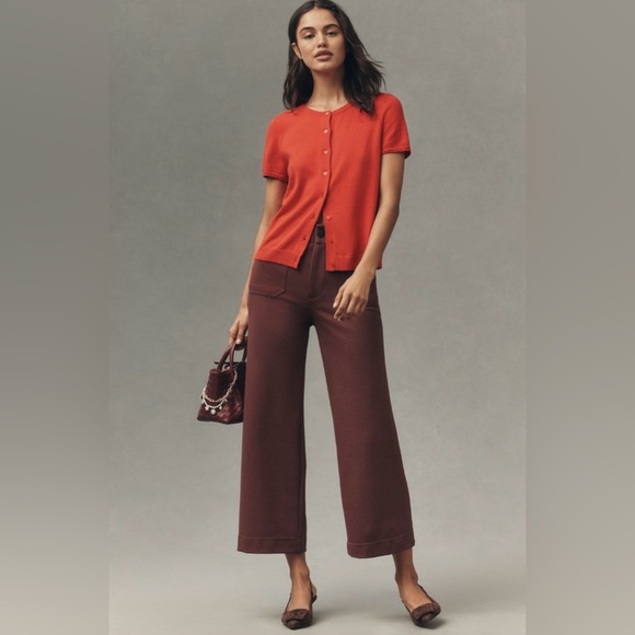 Anthropologie x Maeve Colette Knit Crop Wide-Leg Pants Size...